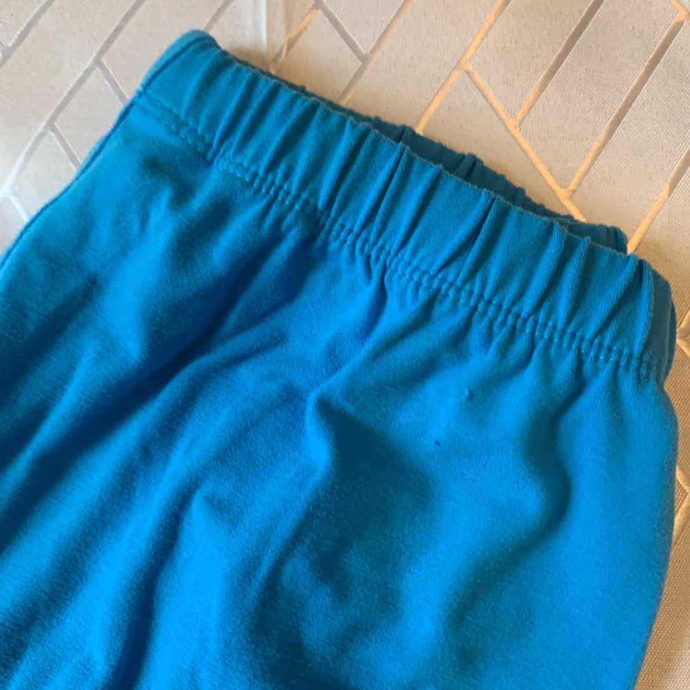 Bright blue stretchy cotton blend long leggings - Picture 4 of 5